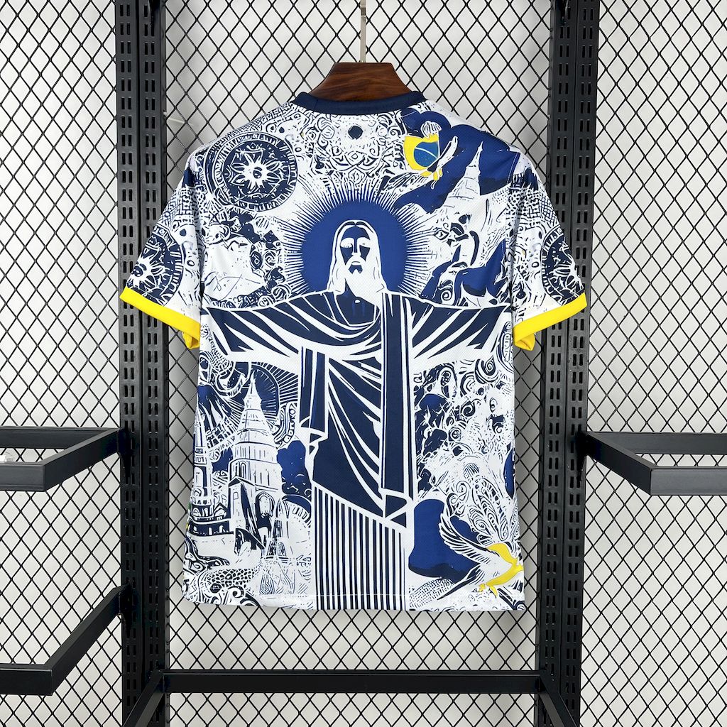 Brazil Christ the Redeemer Special Edition 3 Blue and White Jersey 2025