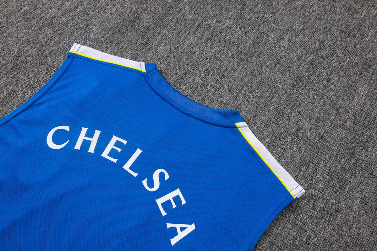 Completino Canottiera Chelsea 26/27 Uomo Blu Elettrico e Nero | Kit Allenamento - CalcioVivo