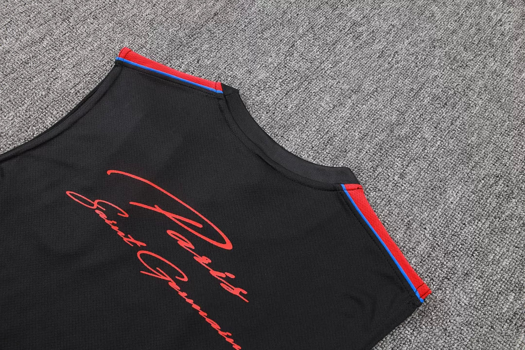 Completino Canottiera PSG 26/27 Uomo Nero | Kit Allenamento