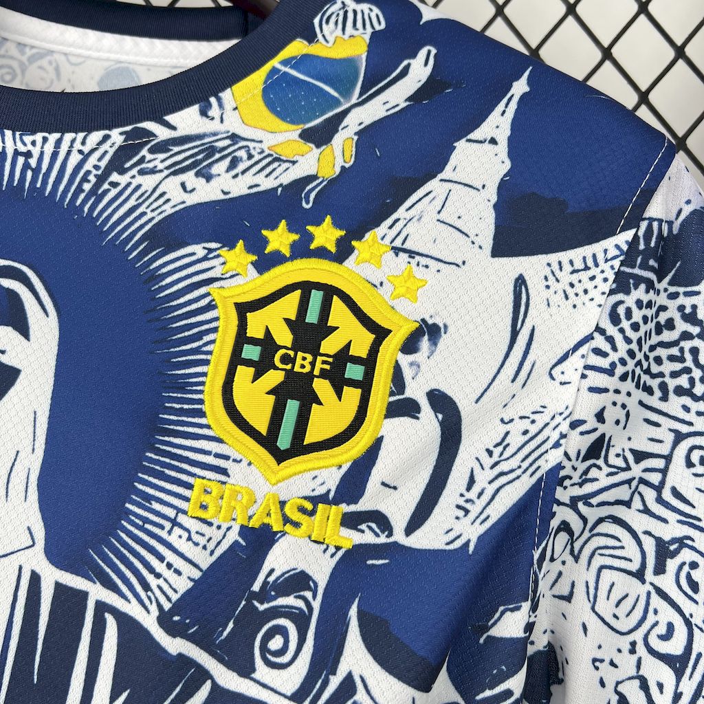 Brazil Christ the Redeemer Special Edition 3 Blue and White Jersey 2025