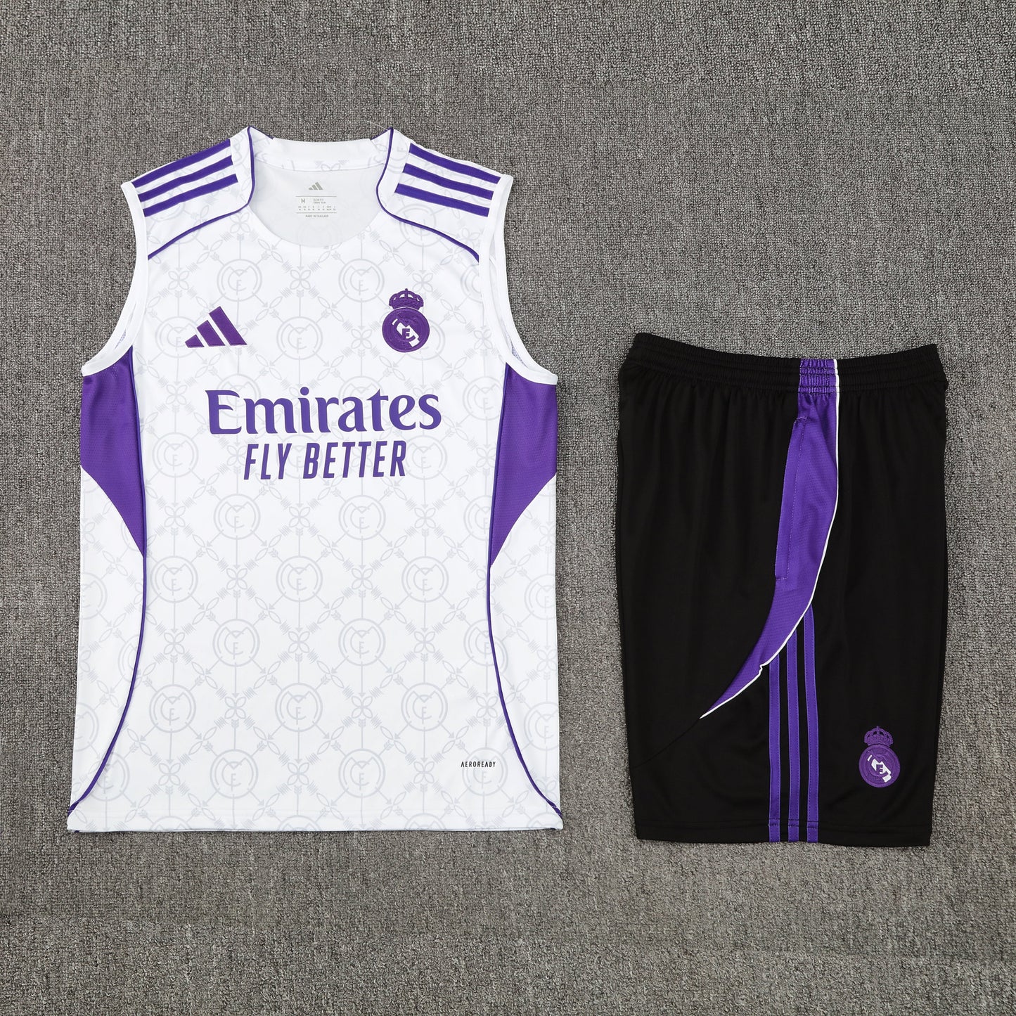 Kit Tank Top + Shorts Real Madrid White/Black/Purple 25/26