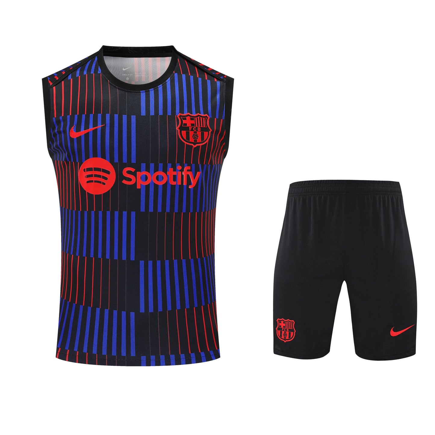 Kit Tank Top + Shorts Barcelona Red/Blue/Black Training 25/26