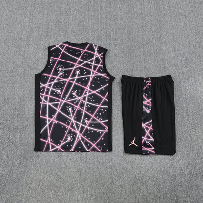 PSG Pink/Black Training Tank Top + Shorts Kit 25/26