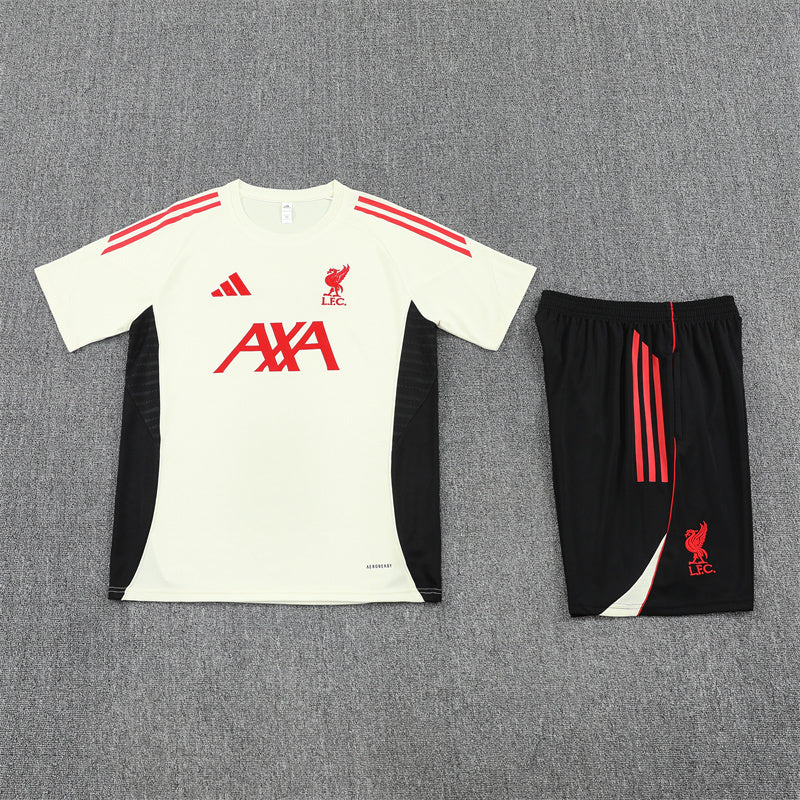 Kit Shirt + Shorts Liverpool Off-White/Black 25/26