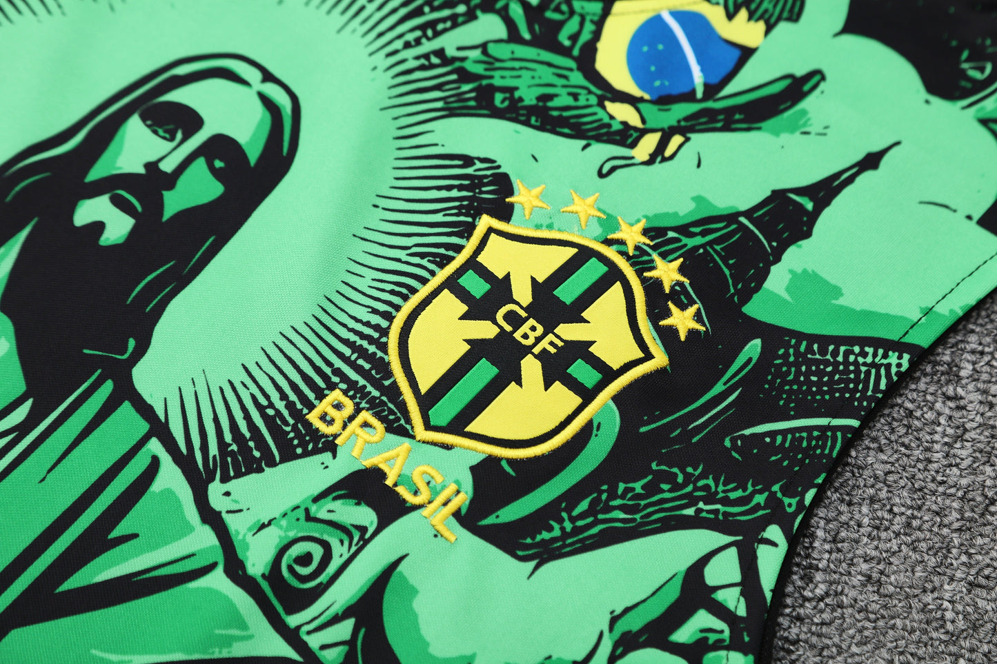 Kit Tank Top + Shorts Brazil Christ the Redeemer Green Training 25/26