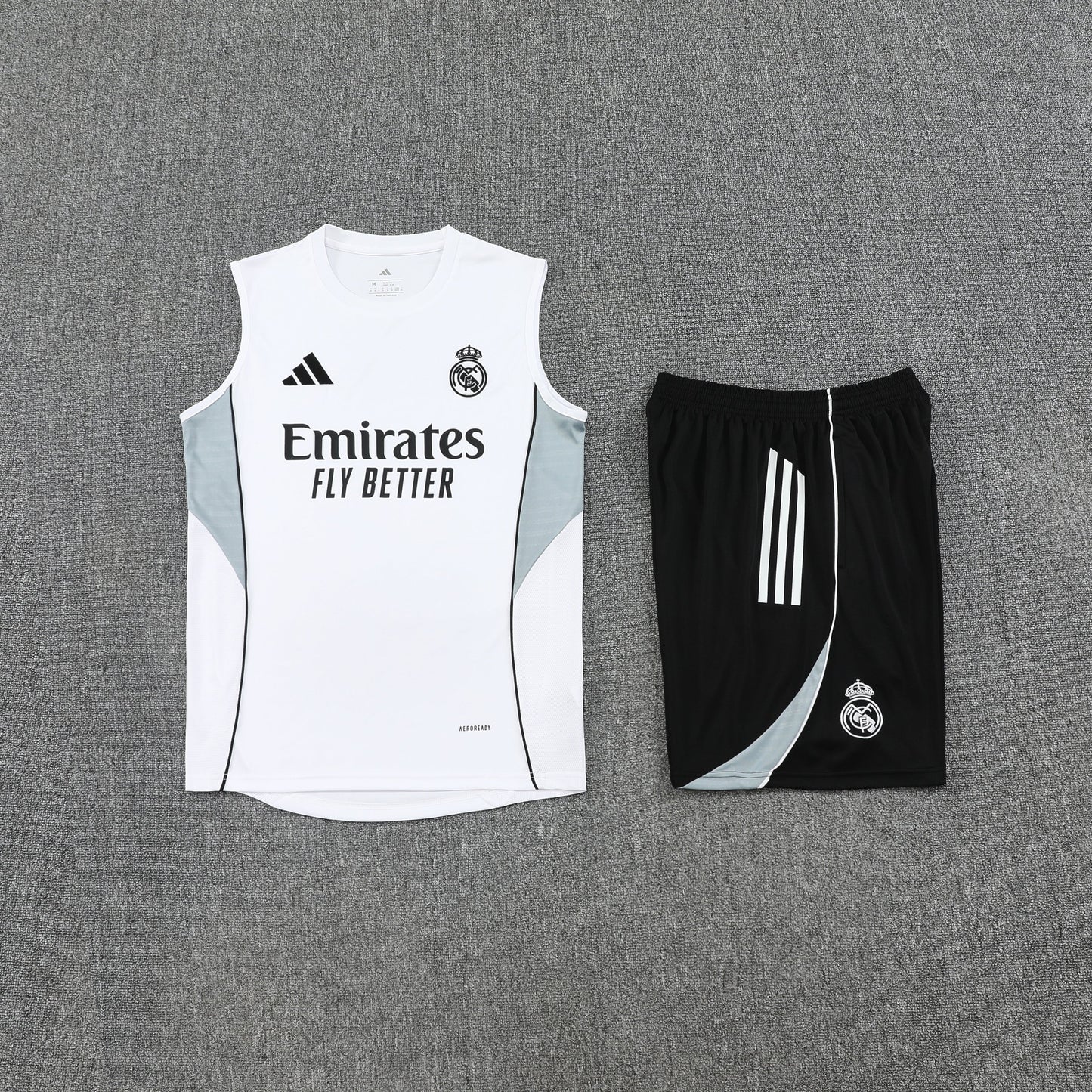 Kit Tank Top + Shorts Real Madrid Training White 25/26