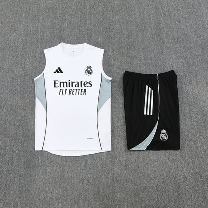 Kit Tank Top + Shorts Real Madrid Training White 25/26
