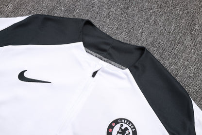 Chelsea White/Black Tracksuit Half-Zip 25/26