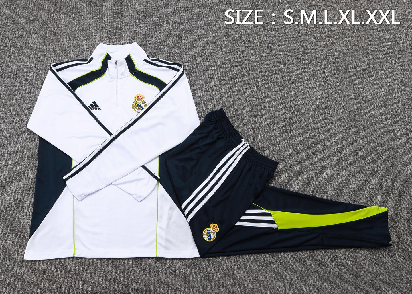 Real Madrid White/Black Tracksuit Half-Zip 25/26