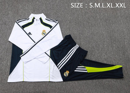 Real Madrid White/Black Tracksuit Half-Zip 25/26