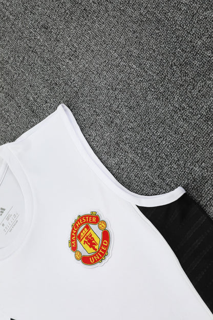 Kit Tank Top + Shorts Manchester United Training White 25/26