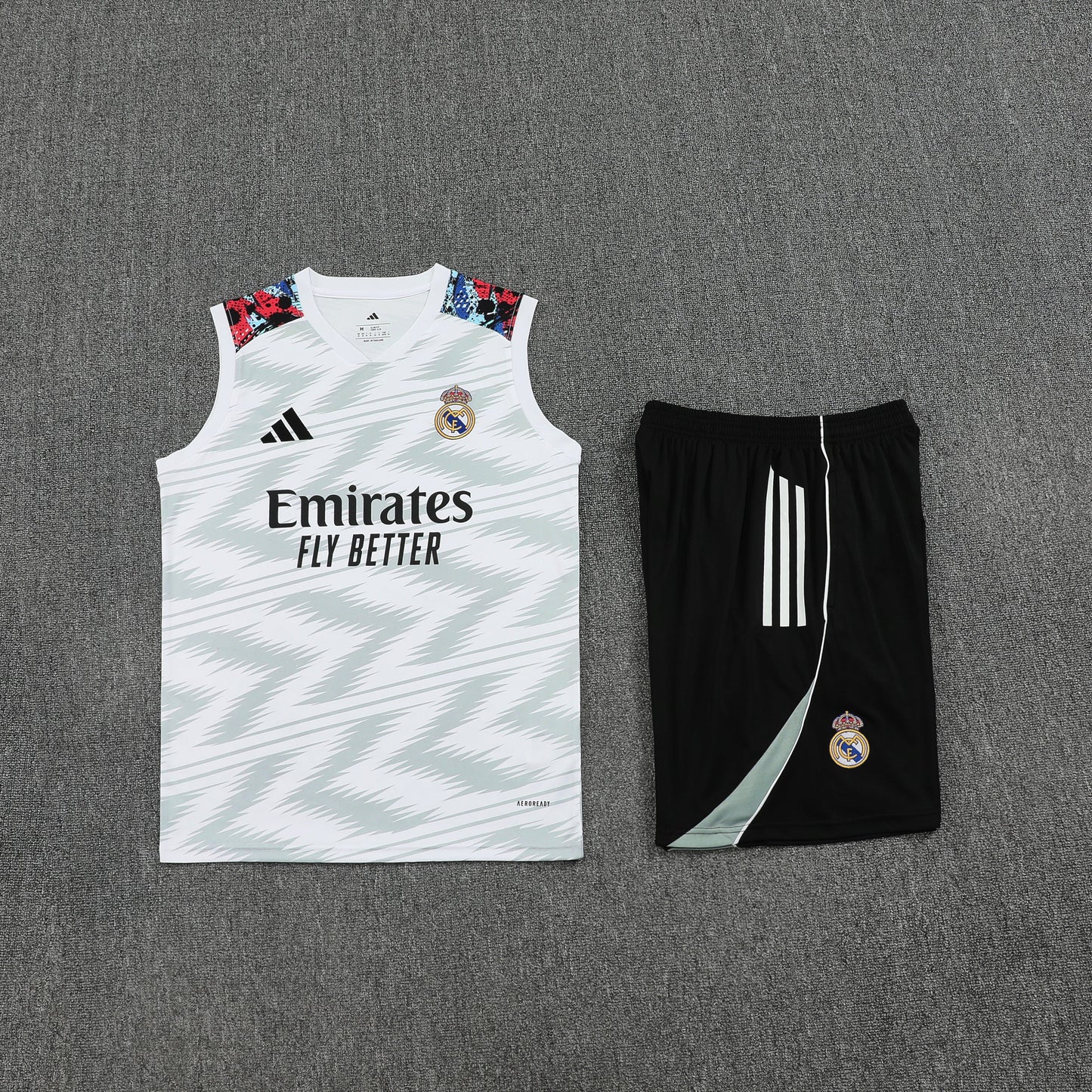 Kit Tank Top + Shorts Real Madrid Training White 25/26