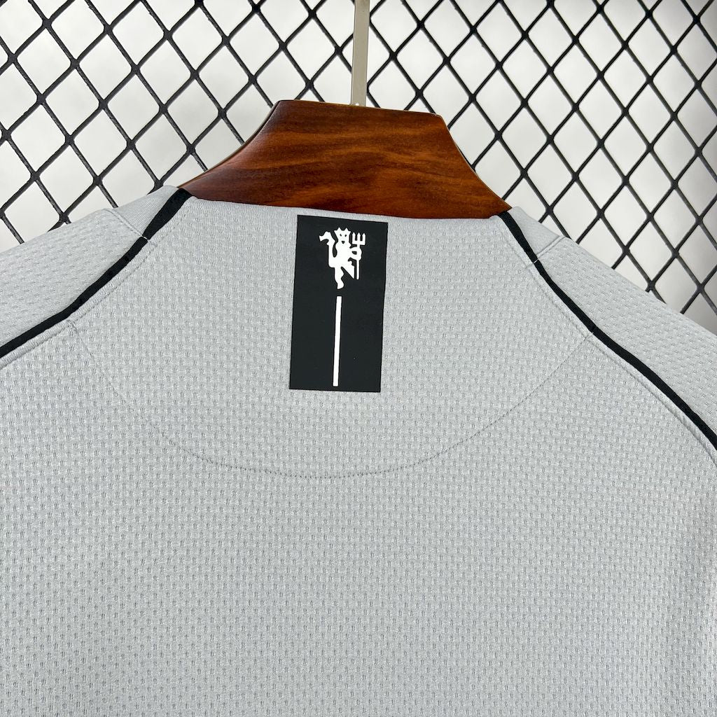 Manchester United 2007-08 Gray Goalkeeper Long Sleeves Retro Jersey