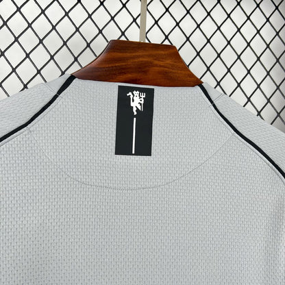 Manchester United 2007-08 Gray Goalkeeper Long Sleeves Retro Jersey