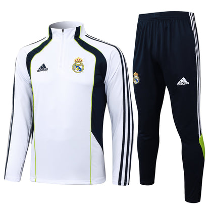 Real Madrid White/Black Tracksuit Half-Zip 25/26