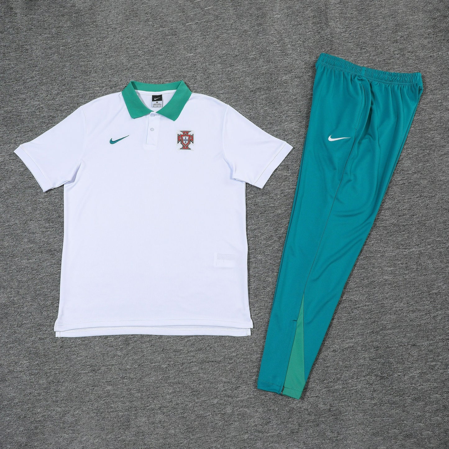 Kit Polo + Pants Portugal White/Green 25/26