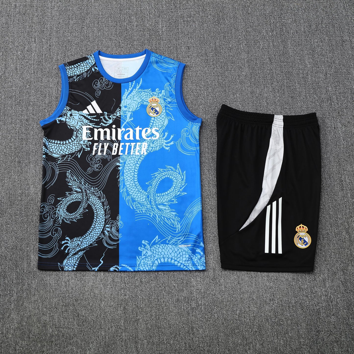 Tank Top + Shorts Kit Real Madrid Black/Blue Training 25/26