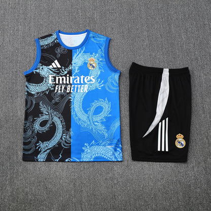 Tank Top + Shorts Kit Real Madrid Black/Blue Training 25/26