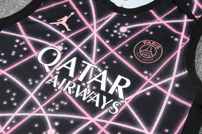 PSG Pink/Black Training Tank Top + Shorts Kit 25/26