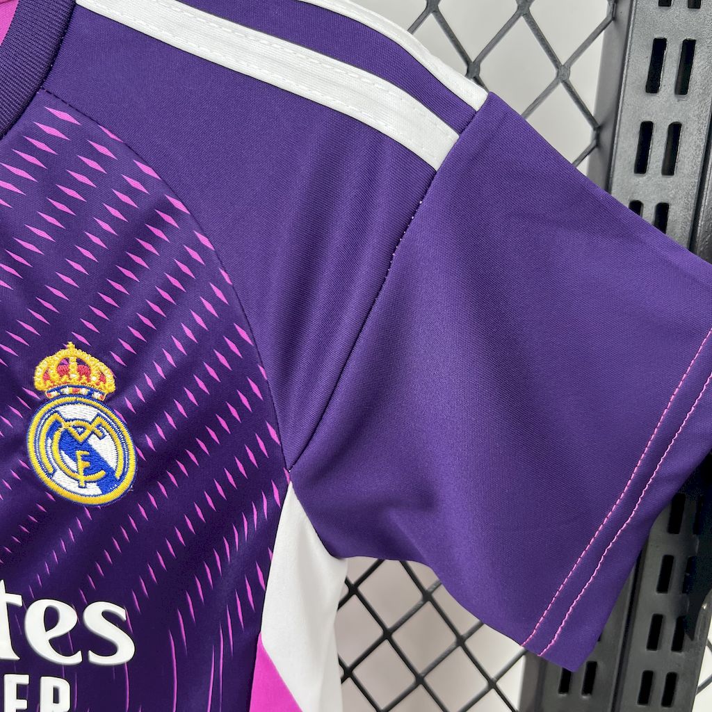 Real Madrid 2025-26 Purple Goalkeeper Kids Kit