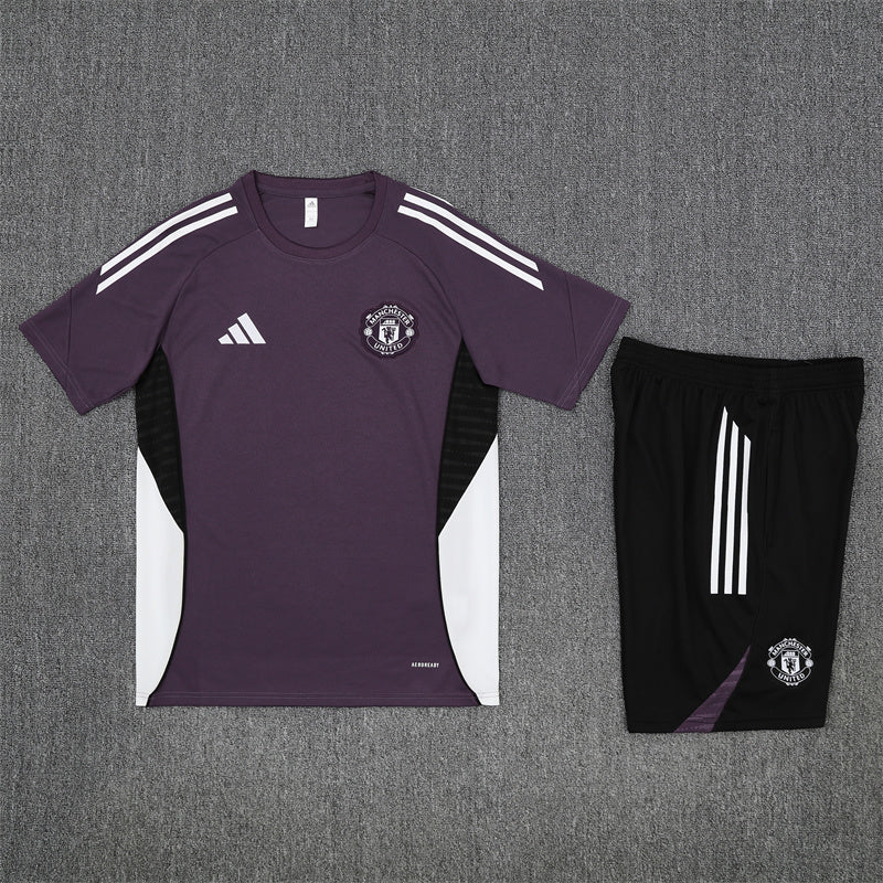 Kit Shirt + Shorts Manchester United Dark Magenta/Black Training 25/26