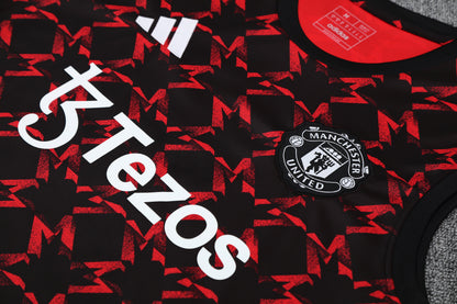 Manchester United Black/Red Training Tank Top + Shorts Kit 25/26