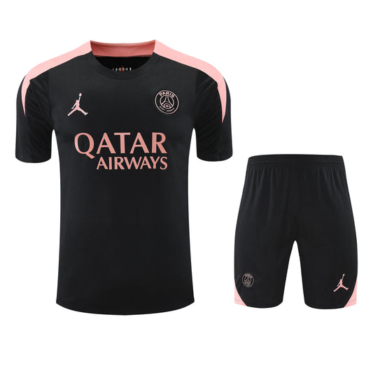 PSG Black/Pink Training Shirt + Shorts Kit 25/26
