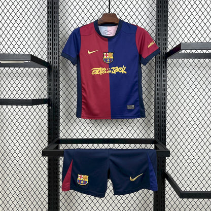 Barcelona x Travis Scott Home 24/25 Kit Kids