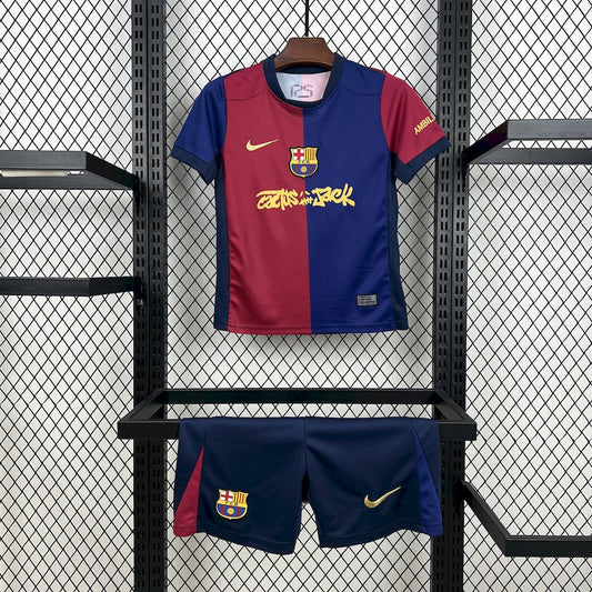 Barcelona x Travis Scott Home 24/25 Kit Kids
