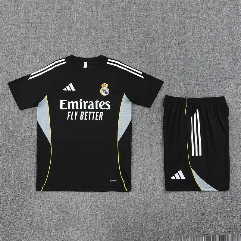 Real Madrid Black Training Shirt + Shorts Kit 25/26