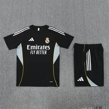 Real Madrid Black Training Shirt + Shorts Kit 25/26