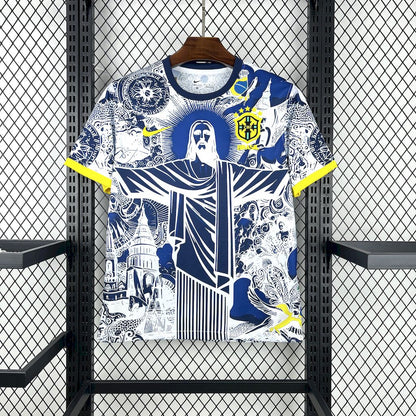 Brazil Christ the Redeemer Special Edition 3 Blue and White Jersey 2025