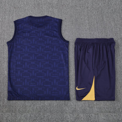 Kit Tank Top + Shorts Barcelona Dark Blue/Gold Training 25/26