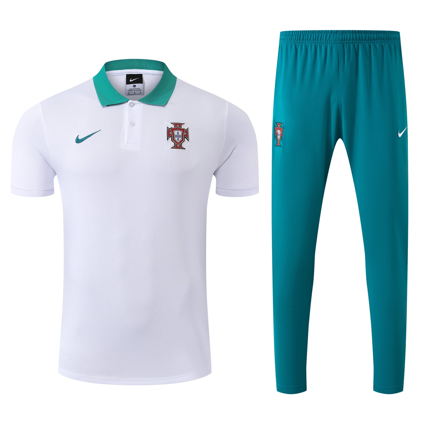 Kit Polo + Pants Portugal White/Green 25/26