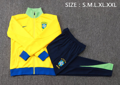Brazil Yellow/Dark Blue Tracksuit Full-Zip 25/26