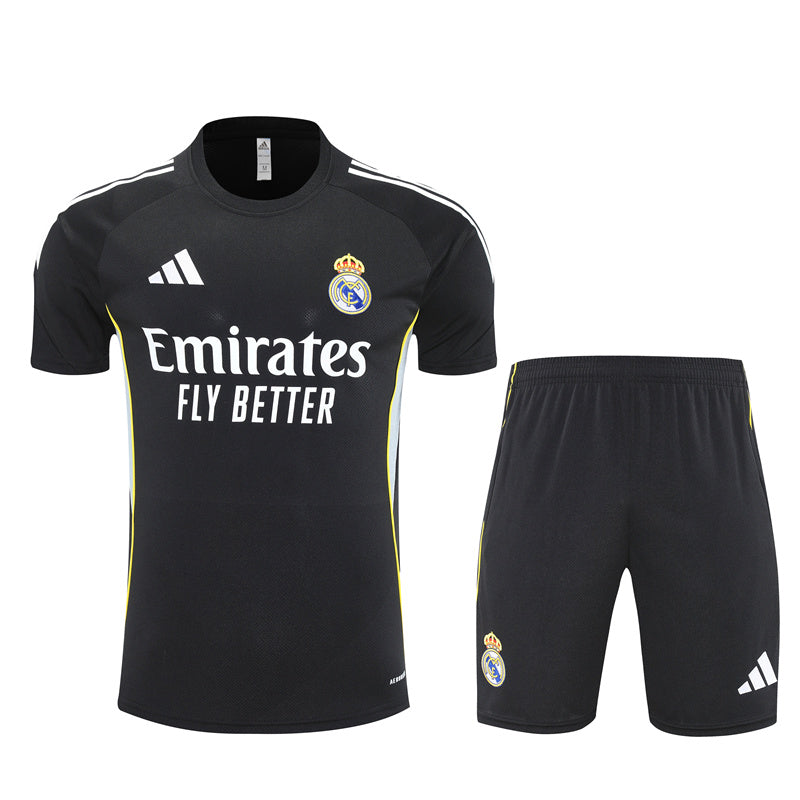 Real Madrid Black Training Shirt + Shorts Kit 25/26