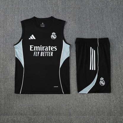 Kit Tank Top + Shorts Real Madrid Training Black 25/26