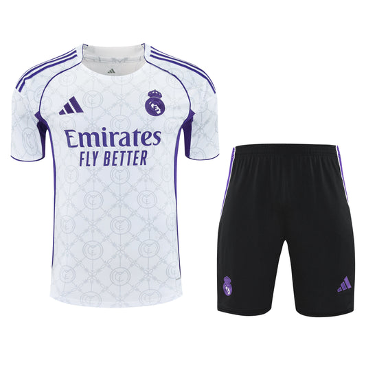 Kit Shirt + Shorts Real Madrid White/Black/Purple 25/26