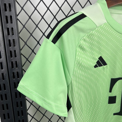 Bayern Munich 2025-26 Green Goalkeeper Kids Kit