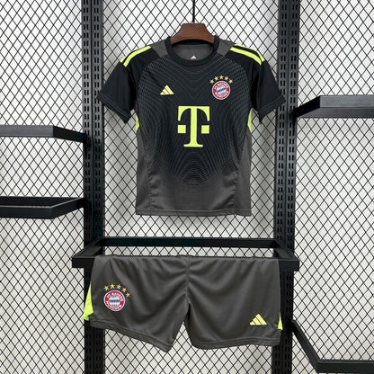 Bayern Munich 2025-26 Black Goalkeeper Kids Kit