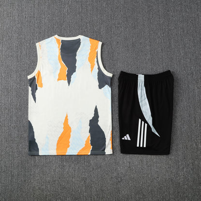 Tank Top + Shorts Kit Real Madrid White/Black/Orange Training 25/26