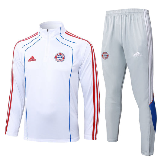Bayern White/Gray Tracksuit Half-Zip 25/26