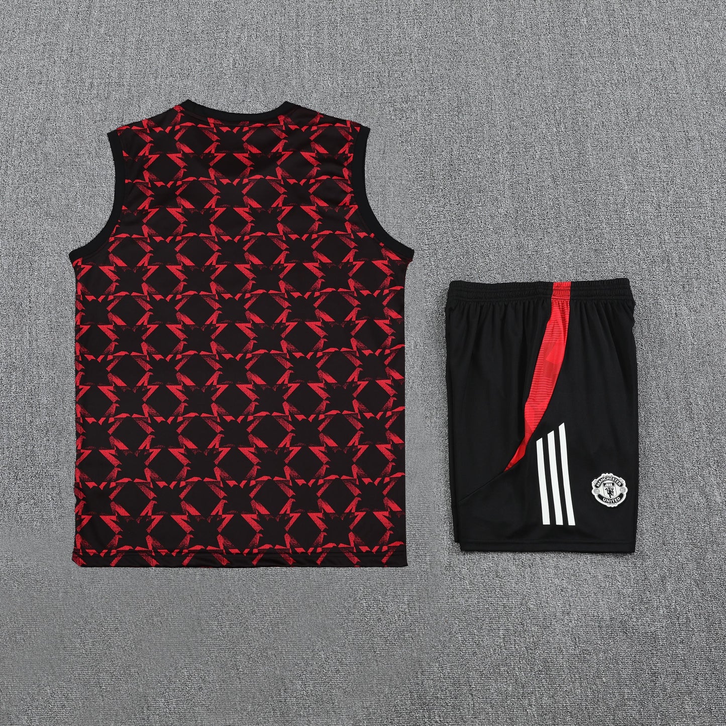 Manchester United Black/Red Training Tank Top + Shorts Kit 25/26