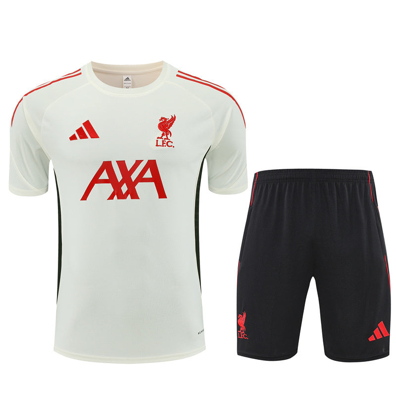 Kit Shirt + Shorts Liverpool Off-White/Black 25/26
