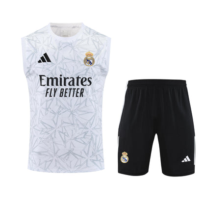 Kit Tank Top + Shorts Real Madrid White/Black Training 25/26