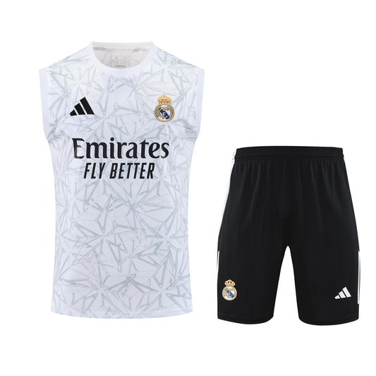 Kit Tank Top + Shorts Real Madrid White/Black Training 25/26