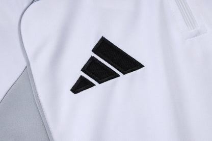 Real Madrid White/Gray Tracksuit Half-Zip 25/26