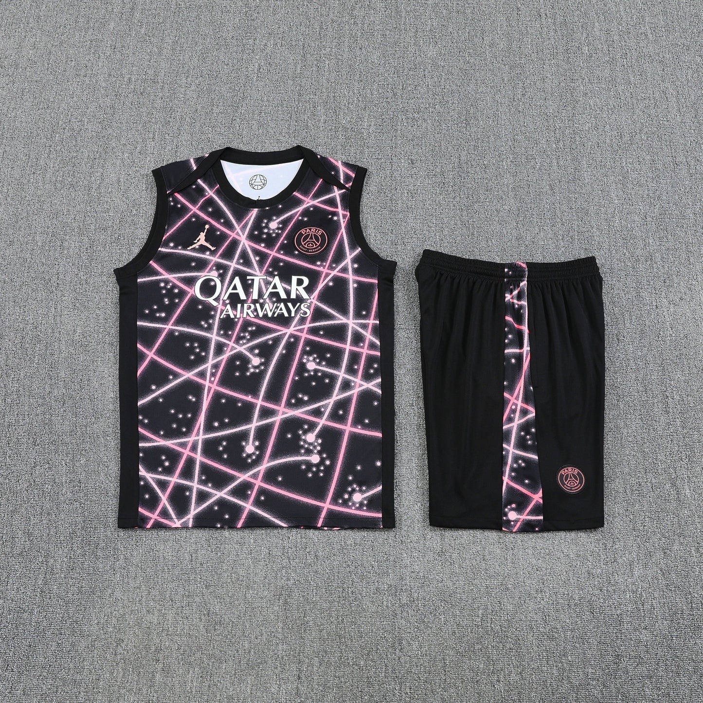 PSG Pink/Black Training Tank Top + Shorts Kit 25/26