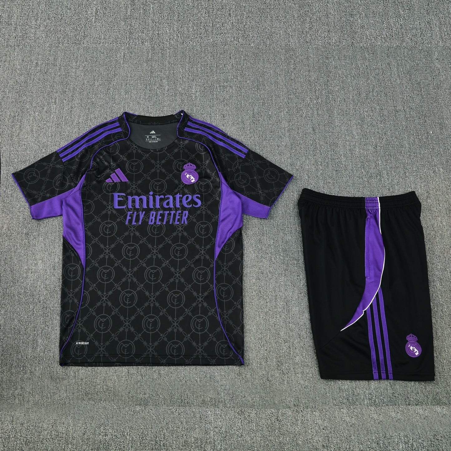Kit Shirt + Shorts Real Madrid Black/Purple 25/26