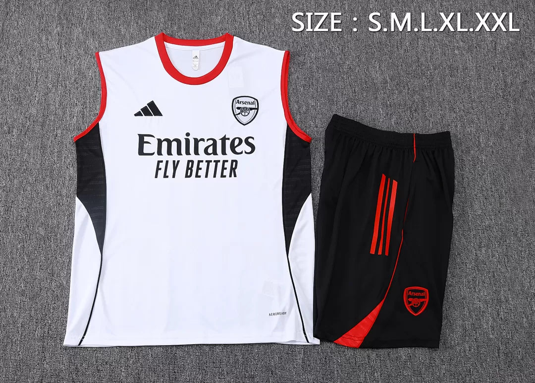 Completino Canottiera Arsenal 2025/26 Uomo Bianco | Kit Allenamento - CalcioVivo